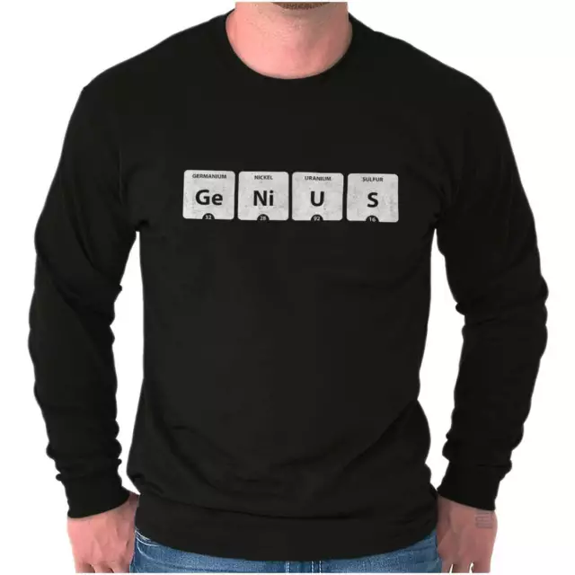 Genius Periodic Table Nerd Science Geek Gift Long Sleeve Tshirt Tee for Adults