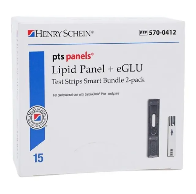 Panel de lípidos PTS + paquete inteligente eGlu 4 cajas con vencimiento 07/2024