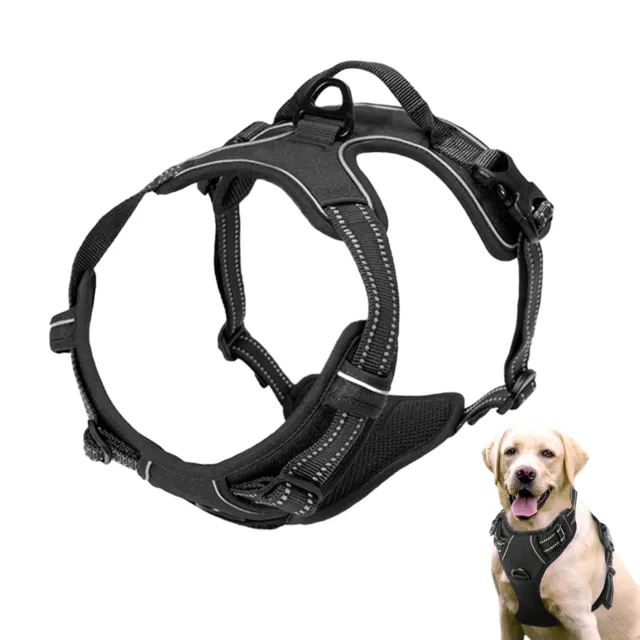 Easy Control Handle Safe Breathable No Pull 2 Leash Clips Dog Harness Walking