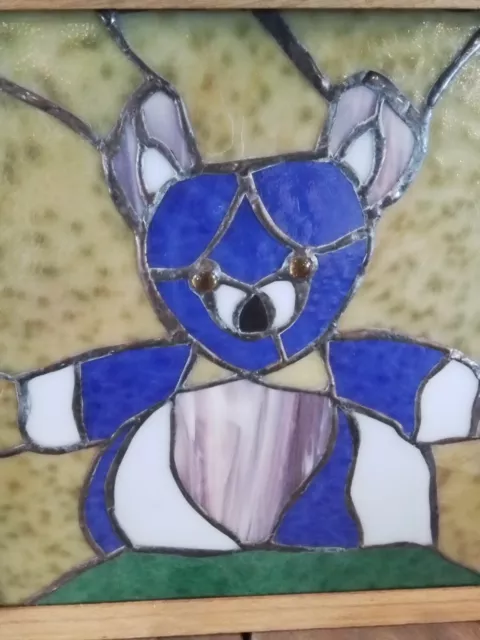 14" x 14" stained glass bear window decoration 3