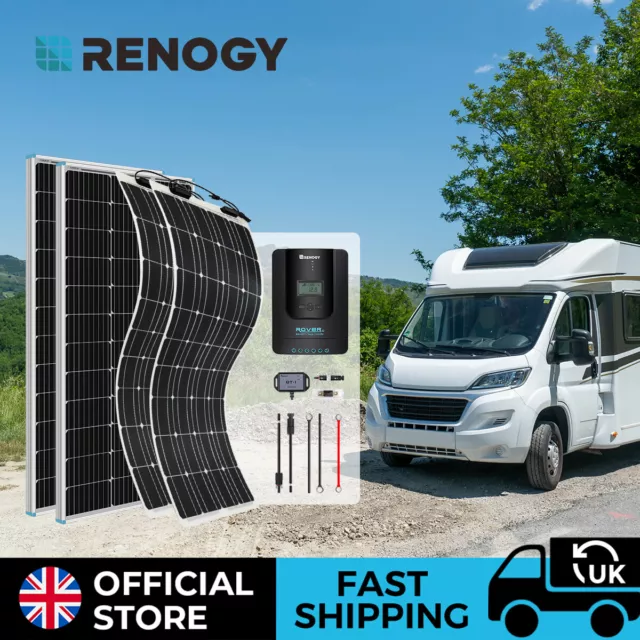 Renogy 100W 200W Solar Panel Kit 12V24V Rigid Flexible Premium Marine RV Van