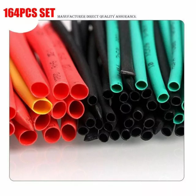 Heat Shrink Tubing 164 Pc Electric Insulation Tube Heat Shrink Wrap Cable Sleeve 2