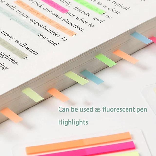 Sticky Note Colored Sticker School Supply Transparent Tab Flasds