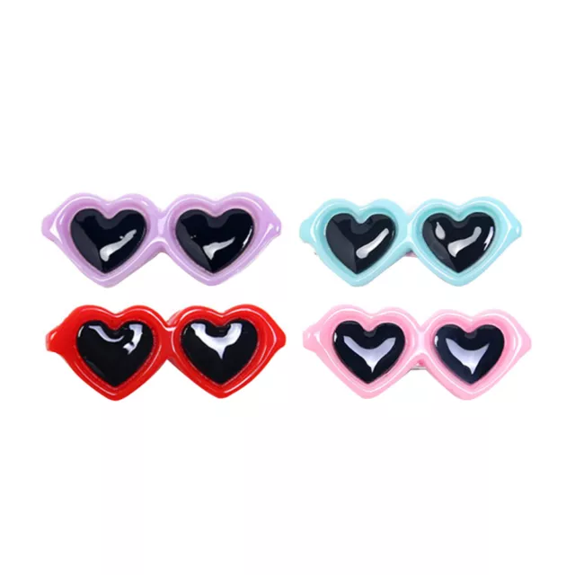 20pcs Heart Glasses Dog Hair Bows & Sunglasses for Pet Grooming (Mixed Color)