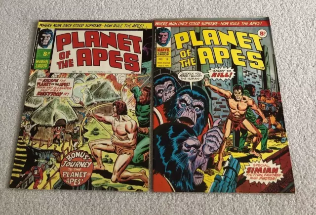 Planet Of The Apes. Marvel Comics. UK.2 Comics.Issue 15 & 16. #15 & 16. #15. #16