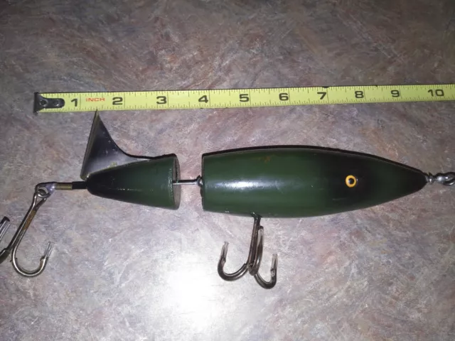VINTAGE WOODEN FISHING Lure Topwater Propeller Bait RARE One Of A Kind Red  $59.99 - PicClick