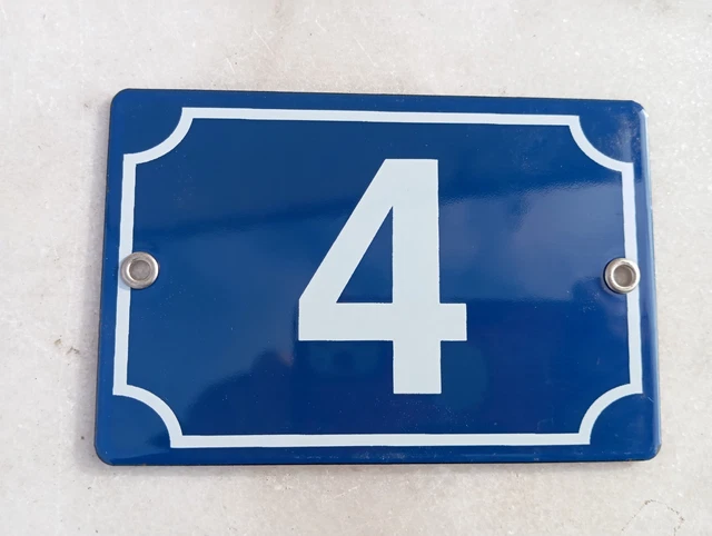 Plaque émaillée Numéro De Rue – N°1, Bleue, 15x10 Cm, Fixation Murale, état D'occasion