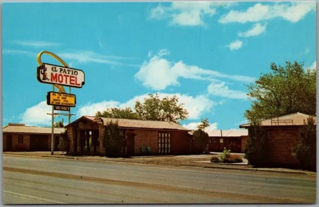 HOLBROOK, Arizona Postcard EL PATIO MOTEL Route 66 Roadside 1960s Dexter Chrome