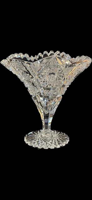 American Brilliant Period (ABP) Cut Glass Pedestal Bowl/Chalice Vase.