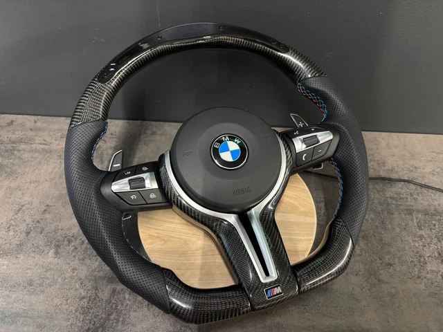 Volant Sport Carbone Et Cuir Avec LED Pour BMW Série 5/6 M5/M6 (F10 F11 F12 F13 F06) - Neuf