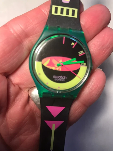 VINTAGE 1989 SWATCH Watch SANDY MOUNTAINS GG105 Working Nice  display picture 1