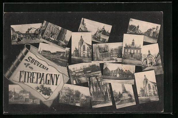 CPA Étrépagny, l'Église, pont, monument 1911