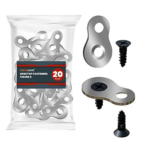 20 Pack Figure 8 Shaped Steel Desk Top Fastener Clip Heavy Duty Figure-Eight