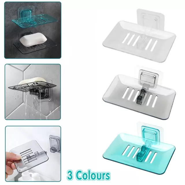 Bathroom Waterfall Tray Holder Soaps Plate Suction Case Containers Dish Storage