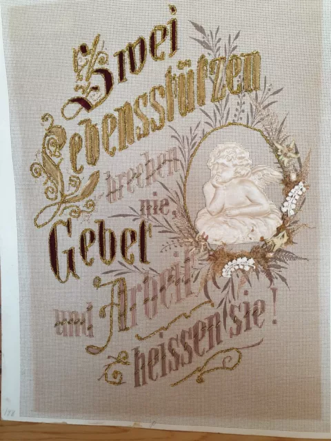 Antikes Stickbild - Klosterarbeit um 1900, sehr fein gestaltet - jetzt billiger