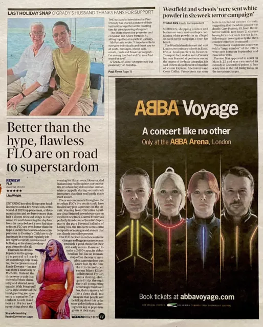 Paul O’Grady Last Holiday Photo Partner ABBA Voyage Ad Newspaper Clipping 2023