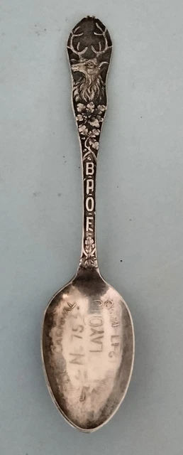 Elks Carnival Bpoe No.75 Endlay Ohio Vintage 1897Silver Colored Spoon
