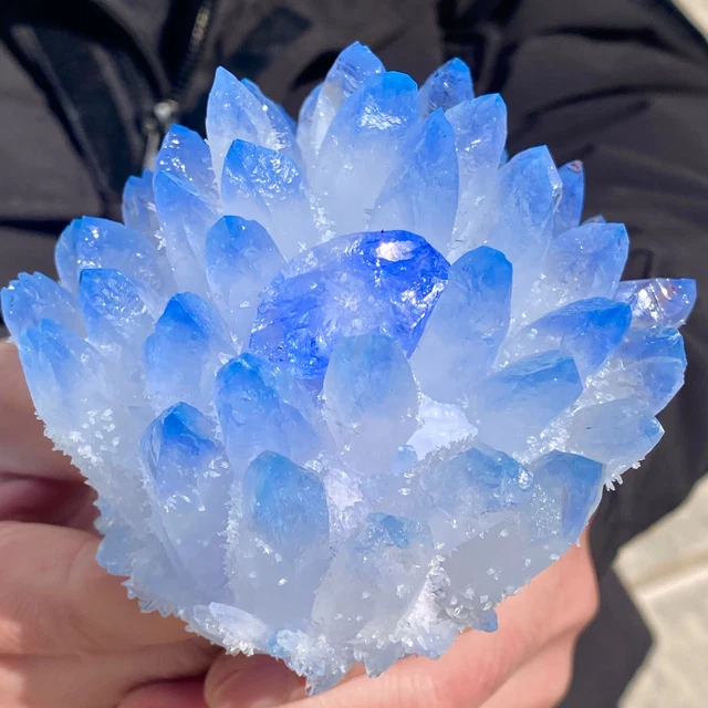 1.23LB  New Find Blue Phantom Quartz Crystal Cluster Mineral Specimen Healing. 2