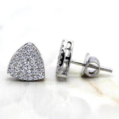 Cluster Diamond Everyday Stud Earring High Quality 14kt White gold