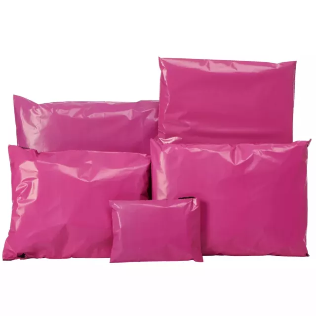 Pink Postal Mailing Bags Polythene Peal and Seal All Sizes