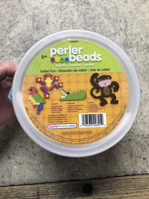 Nuevo y Sellado Juego de Cuentas Perler Safari Divertido Cubo 6000 Piezas Mono Pájaro Rana Gatr