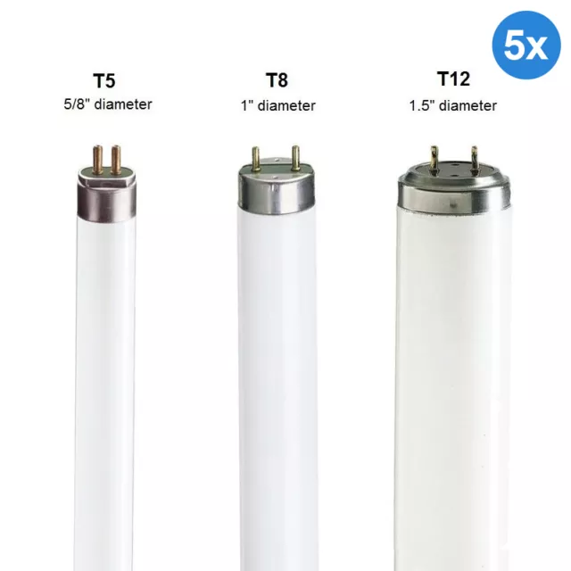 5 x T5 / T8 / T12 Fluorescent Tubes 2ft 3ft 4ft 5ft 6ft 8ft 827 830 835 840 865