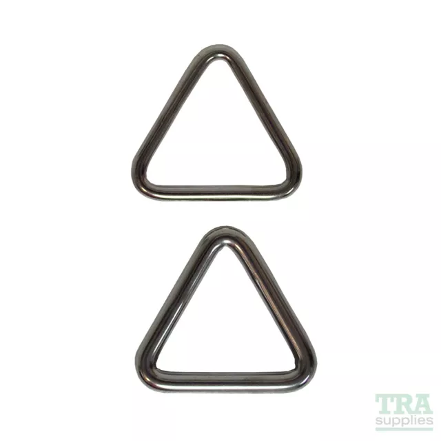 Triangular D Ring Delta Stainless Steel 6 x 50mm 8 x 50mm Webbing Marine Dee NEW