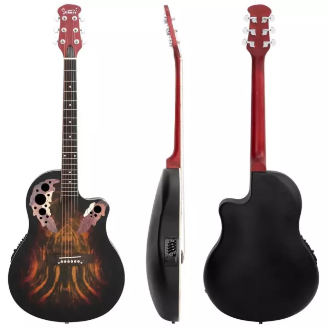 Glarry 41" Full-Size Spruce Cutaway Acoustic-Electric Guitar EQ Guitar  Sunset