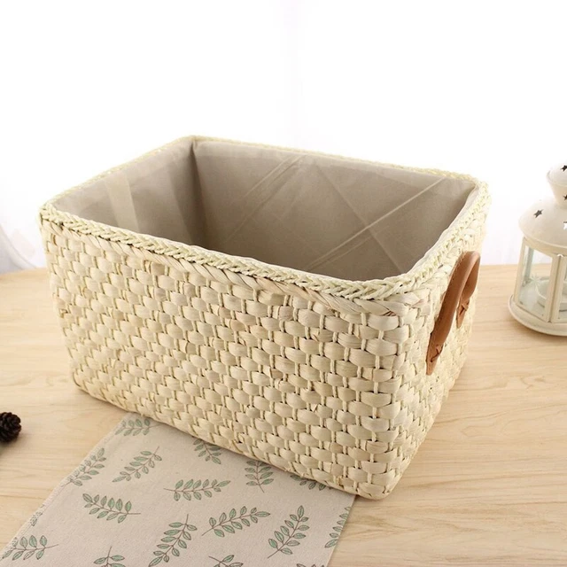 Paniers À Tricoter Boîte De Rangement Panier De Rangement Tissé Manuel