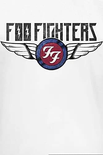 Foo Fighters Men's Flash Wings T-Shirt White Large White 2