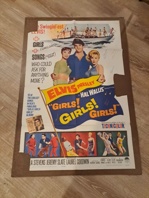 Elvis Presley "Girls! Girls! Girls!" 27x41 Original 1962 Vintage Movie Poster
