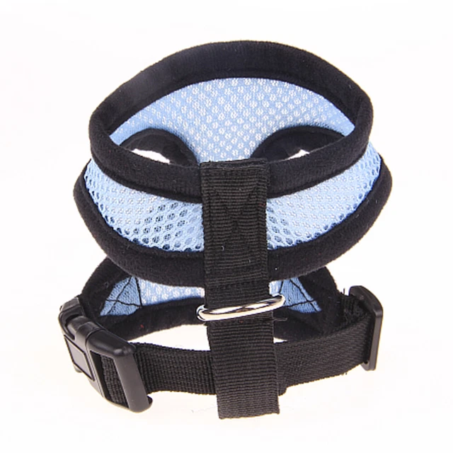 Arnés reflectante para cuello gato perro malla chaleco mascota ropa para entrenamiento (azul M)