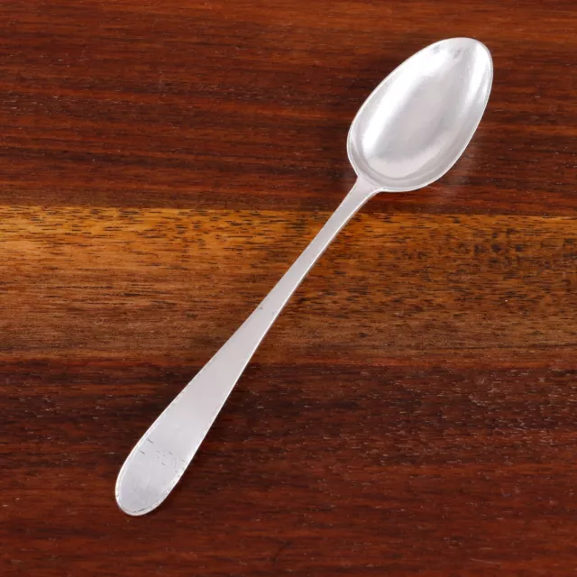 JOHN ROSS BALTIMORE, MD. COLONIAL COIN SILVER TEASPOON FEATHER EDGE c1770S
