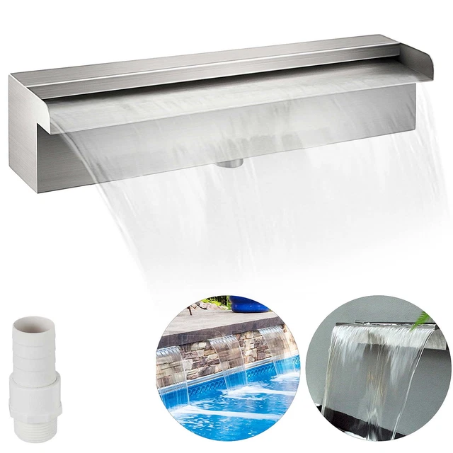VEVOR 11.8" Pool Fountain Waterfall Spillway Stainless Steel Cascade Garden Pond