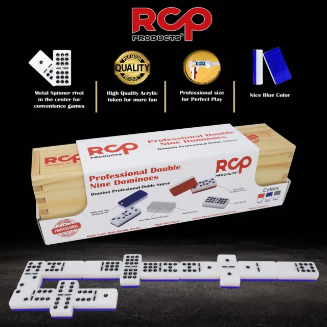 RCP Cuban Domino Game Profesional Doble Nine, Domino Doble Nueve Cubano blue