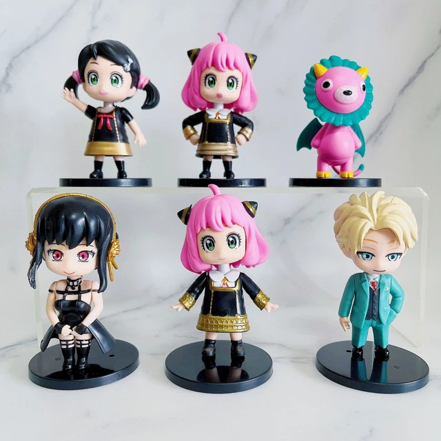 10cm 6Pcs/Lot Spy X Family Figurine Anya Yor Forger Becky Blackbell Chimera