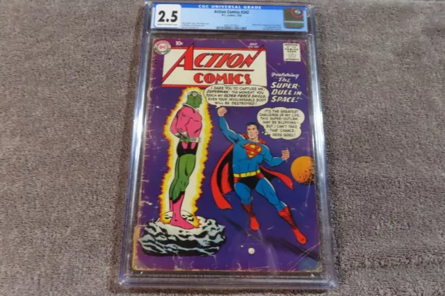 1958 DC Comics ACTION COMICS #242 Key origin & 1st appearance BRANIAC - CGC 2.5