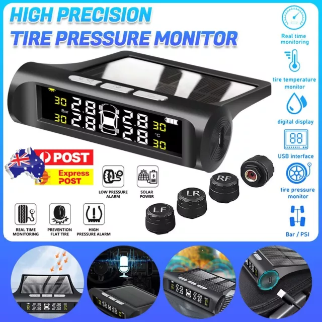 TPMS Wireless LCD Car Tire Tyre Pressure Monitor Monitoring System + 4 Sensors