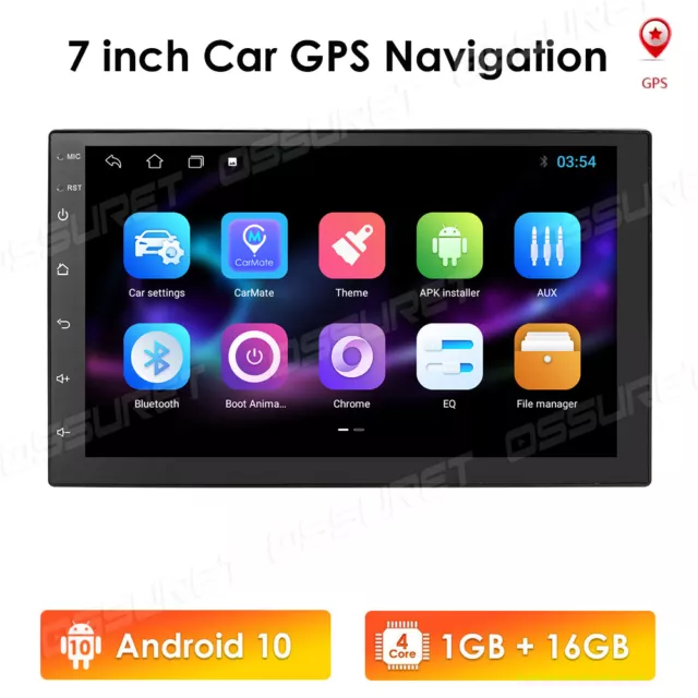 7" 2DIN Autoradio ANDROID 9.1 MP5 Touch Screen Mit GPS SAT NAV BT WLAN AUX IN FM