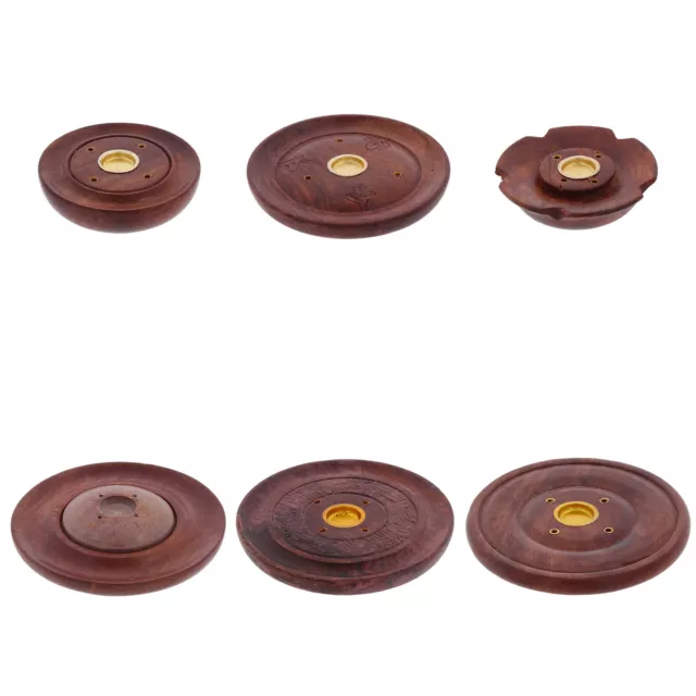 Wooden Incense Stick Holder Round Plate Joss Stick Ash Catcher Burner Dhoop Cone