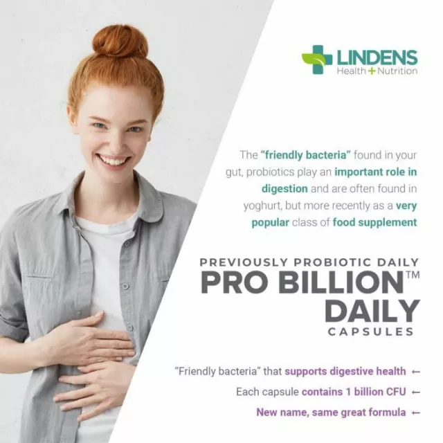 Lindens Pro Billion Daily Capsules (était probiotique quotidien) (120 pack) 1 milliard CFU 3