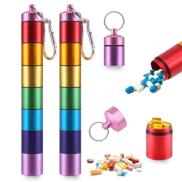 Pill Organizer-Weekly Pill Box-Metal Pill Box 7 Day -Travel Pill Case - Sta Q2E8