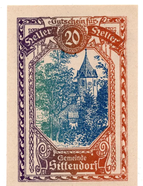 Austria Notgeld 20 Heller Sittendorf (B302)