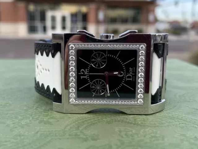 Christian Dior Chris Diamond Chronograph Black Dial Watch