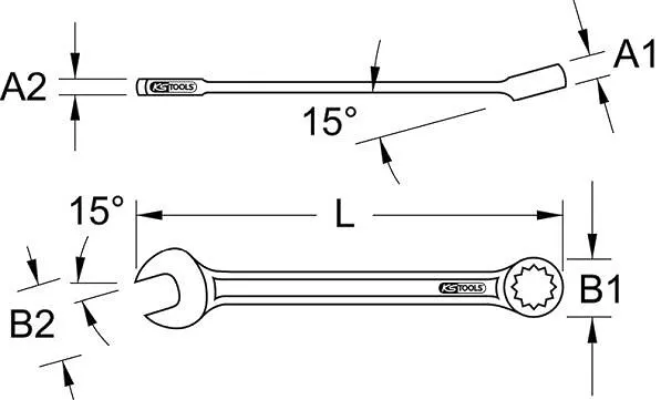 "Llave de boca anillo KS TOOLS BRONCEplus 2" 2