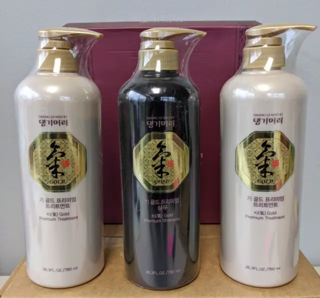 Daeng Gi Meo Ri Ki Gold Premium, 3-pack, 1 Shampoo + 2 Conditioners - New Sealed
