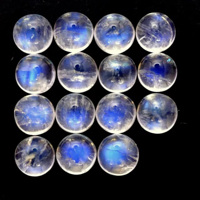 Natural Blue Fire Rainbow Moonstone 5 Mm Round Cabochon Loose Aaa Gemstone Lot