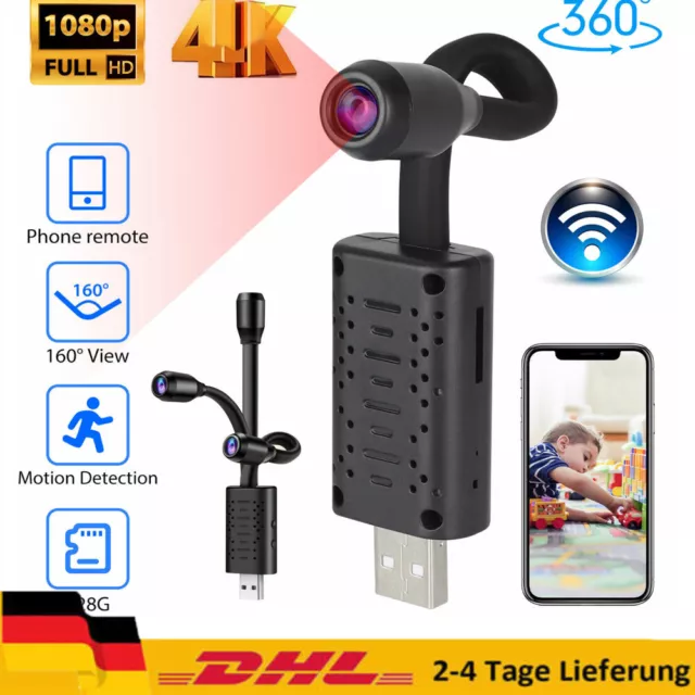 HD Mini IP Kamera 1080P Wireless WLAN 4K WiFi Camera Überwachungkamera Spycam DE