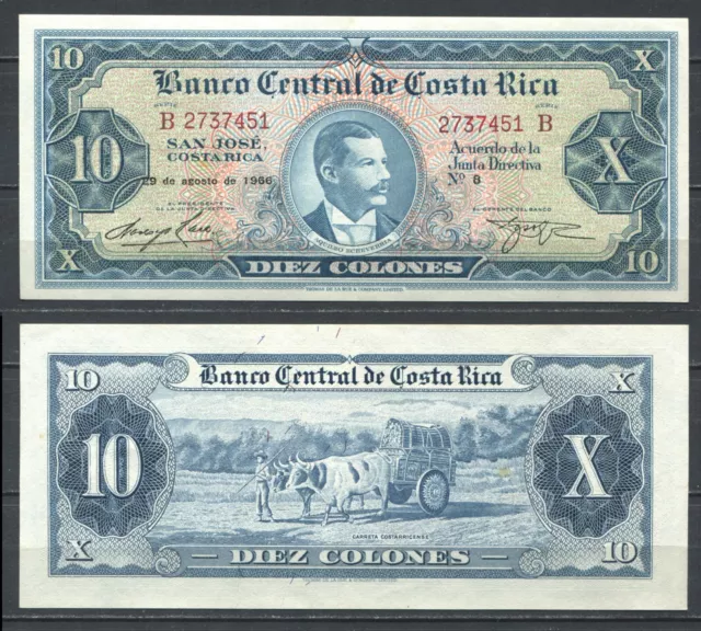 Costa Rica 1966 • 10 colones • P# 229 • rare! • UNC • (N-546)