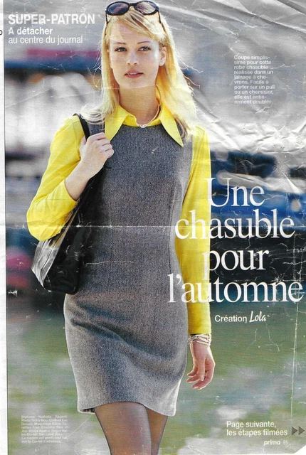 Patron De Couture PRIMA - Robe Droite - Tailles 34, 38, 42 - Occasion Non Découpé